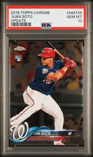 2018 Topps Chrome Update Juan Soto Rookie RC #HMT55 PSA 10 GEM MINT Nationals