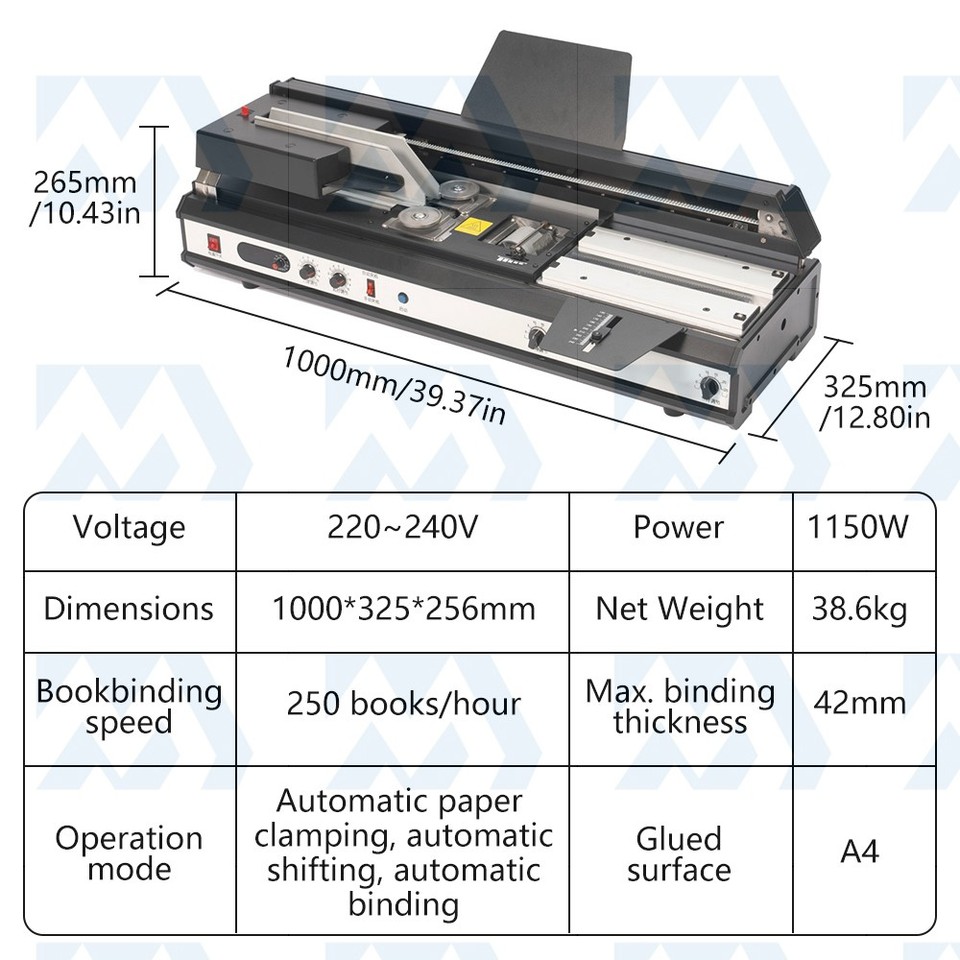 A4 Desktop Hot Melt Glue Binding Machine 110V Glue Book Binding 250 ...