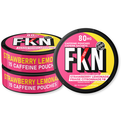 FKN Caffeine Pouches   Strawberry Lemonade - (3 Cans) - 80MG Clean Energy
