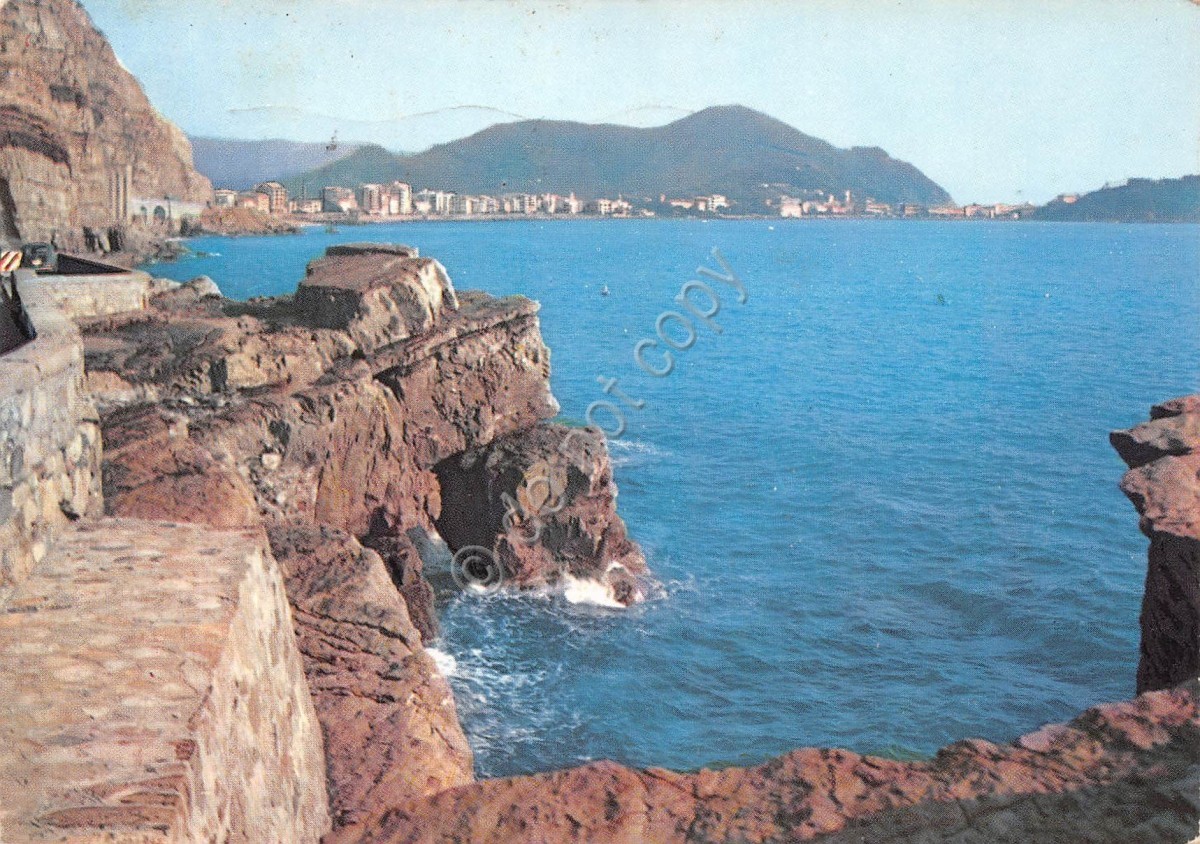 Cartolina Sestri Levante Panorama da scogliera S. Anna 1965 (Genova)