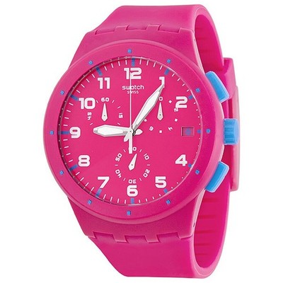 Eine hervorragende und seltene Swatch Big Bold Chronograph Uhr 2012 SUSR401 ROSA RAHMEN