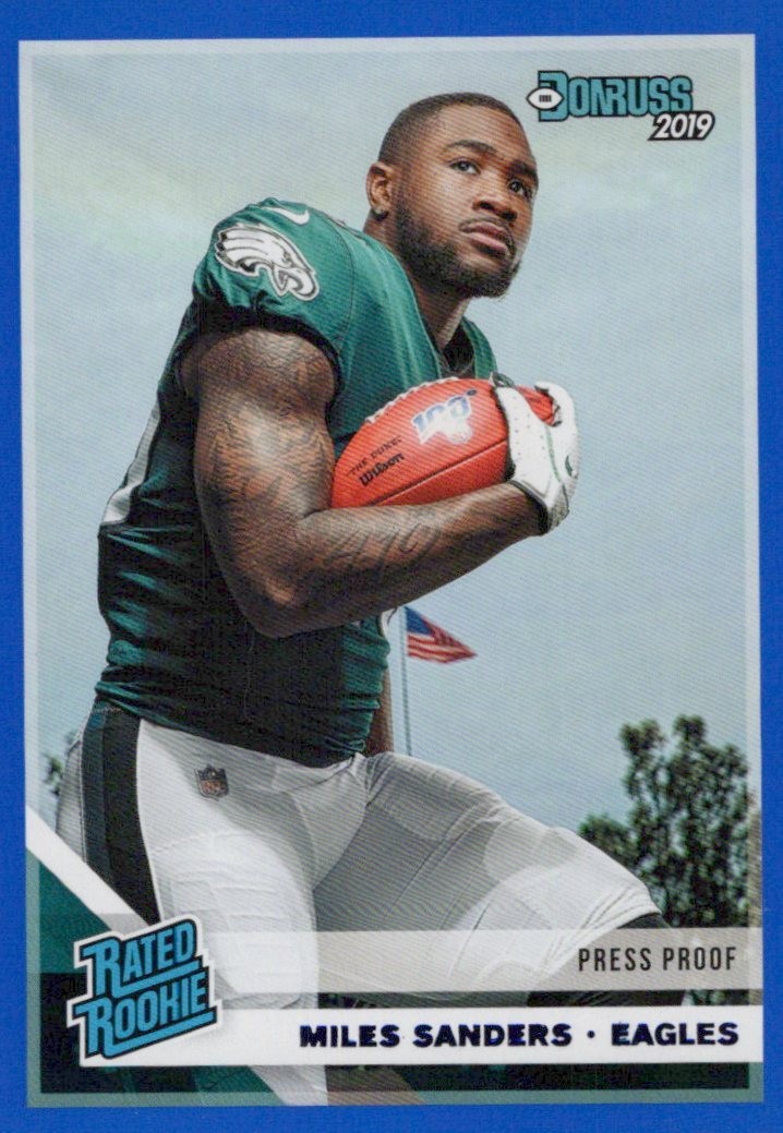 2019 Donruss #322 Miles Sanders Press Proof Blue