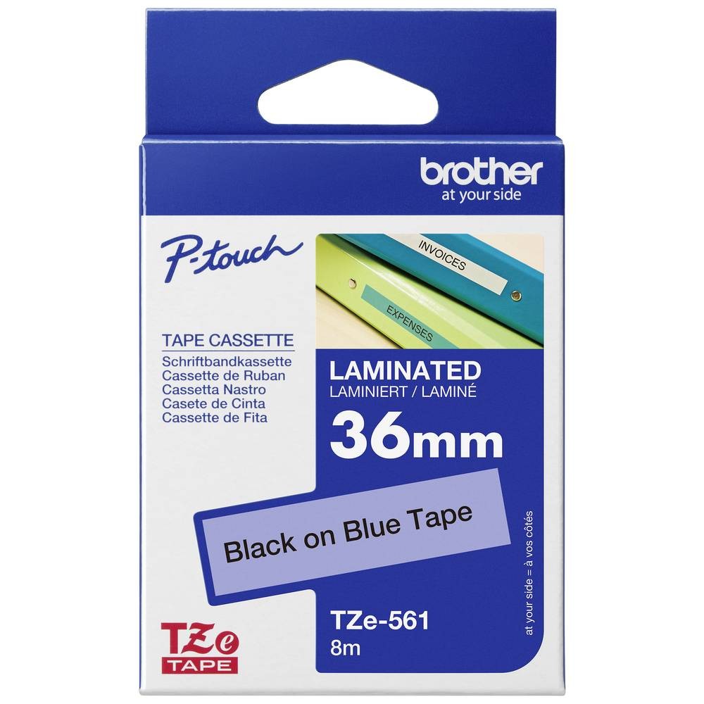 Cassette TZe-561 Brother 36mm bleu pour l indexation des dossiers au bureau