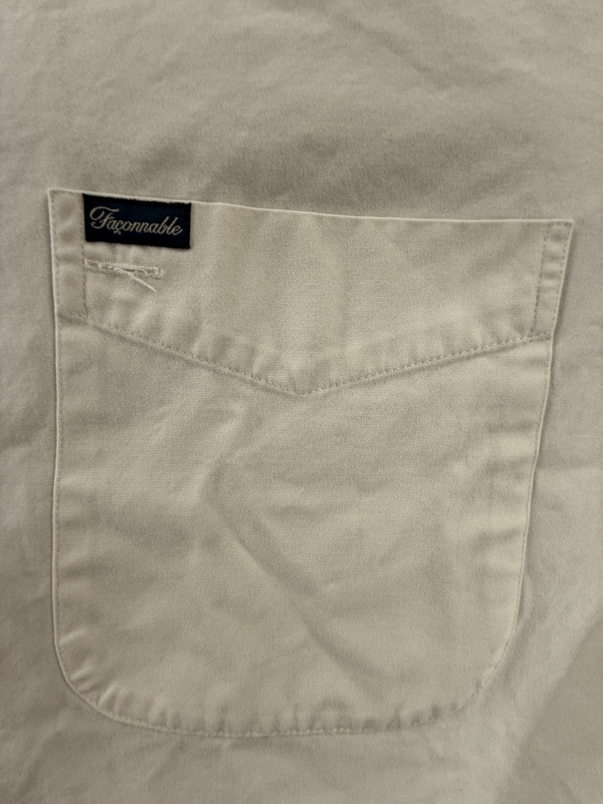 Faconnable Eggshell Button-Down Cotton Large Ivor… - image 10