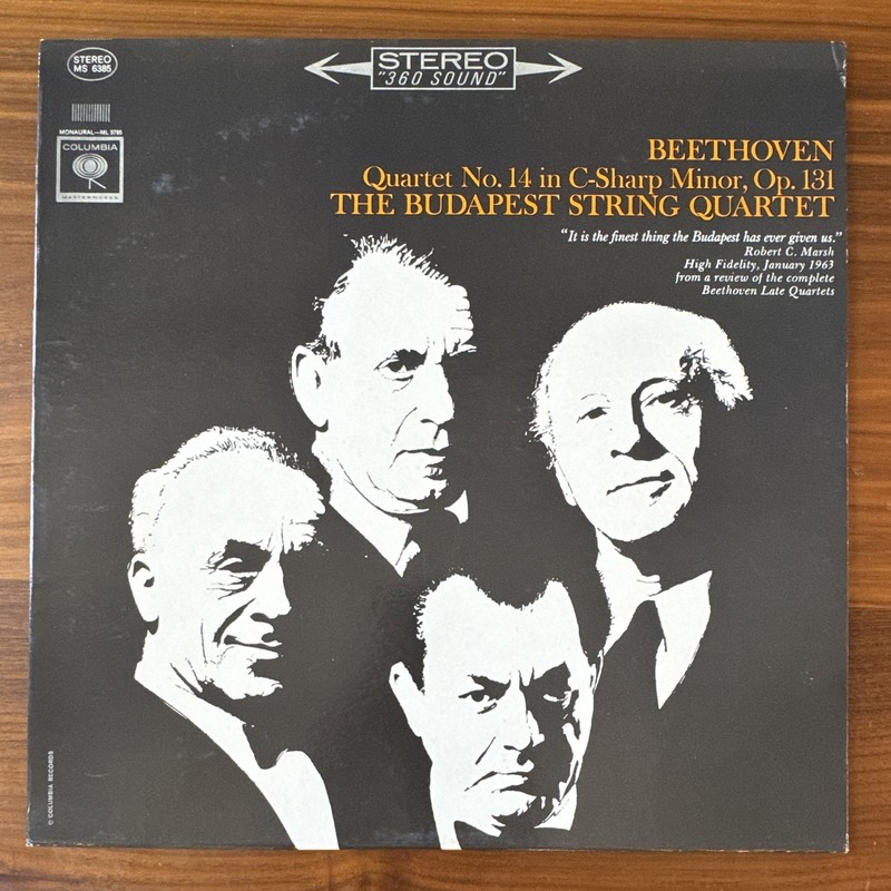 vinyl record: Beethoven String Quartet No. 14 Op. 131, Budapest SQ, MS 6385