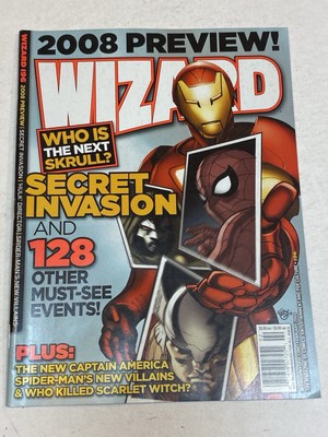 Wizard Magazine Feb 2008 Wizard Skrull Secret Invasion Captain America Spiderman
