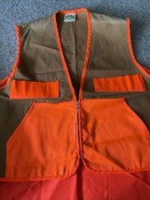 Vintage Ideal Hunting Vest Orange & Tan Hunting 80s 90s USA Made