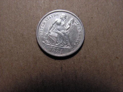 1884 - P Seated Liberty Dime.
