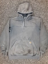 Carhartt Rain Defender Hoodie Men's Large Tall Grey 1/4 Zip Heavyweight 100617