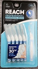 Reach~Professional Interdental Brush~Tight 10 Count Cleaners~New Factory Sealed