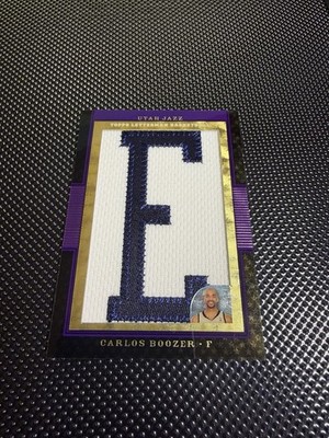 2008 Topps Letterman Carlos Boozer  ''E'' Superfractor Patch Jazz 1/1