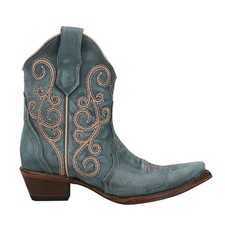 Circle G by Corral Ld Distressed Triad Embroidered Snip Toe Pull On Cowboy Booti