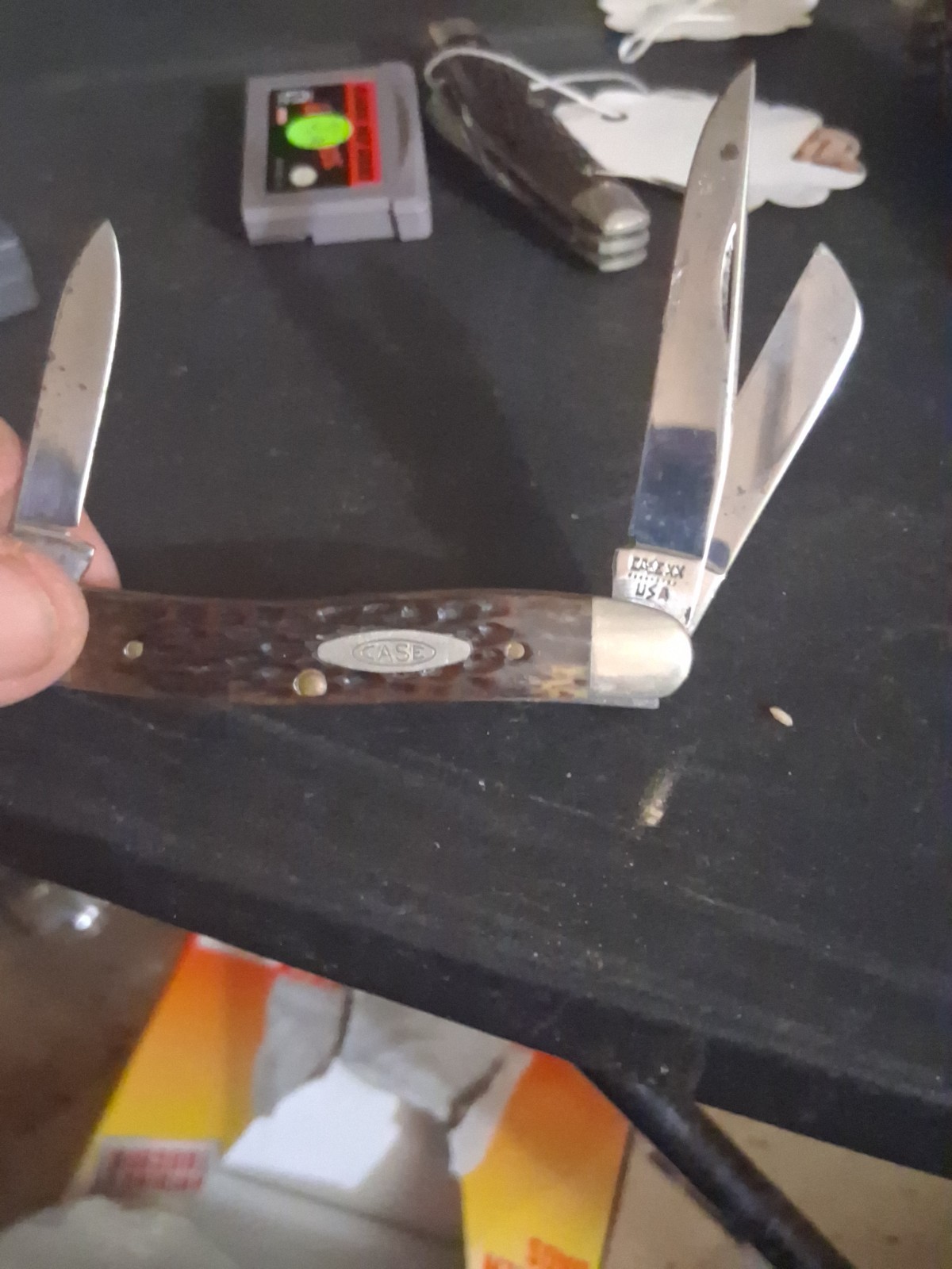 Vintage Case XX 6318HE 3-Blade Stockman Pocket Knife 9 Dot Used