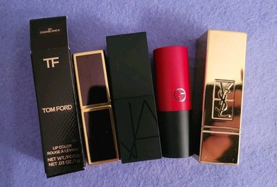 4 Luxury Mini Lipsticks Tom Ford Casablanca Armani 102 YSL 70 Nars Audacious Lee