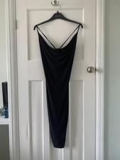 Boohoo Night Little Black Dress with Cross Back Strap (Women’s Size UK 14)