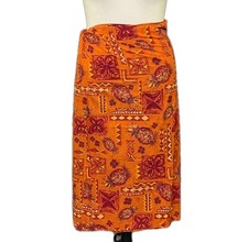 Hawaii Sarong Orange Tropical Cruise Beach Pool Bikini Cover-Up Wrap Dress