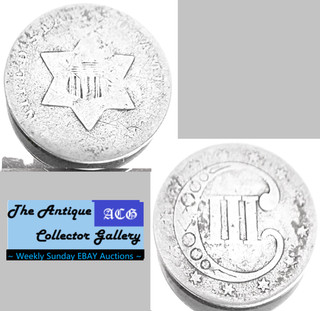 1851 US Phila Mint Silver Type 1 Trime🪙No Outlines to Star🪙3 Cents🪙 A
