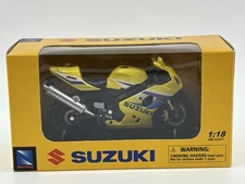 NewRay Suzuki GSX-R600 1:18 Diecast Model Toy Yellow