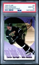 1994 FLAIR CENTER SPOTLIGHT #9 MIKE MODANO PSA 10