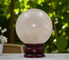 Large 95mm White Petalite Crystal Sphere Reiki Aura Healing Stone Ball HomeDecor