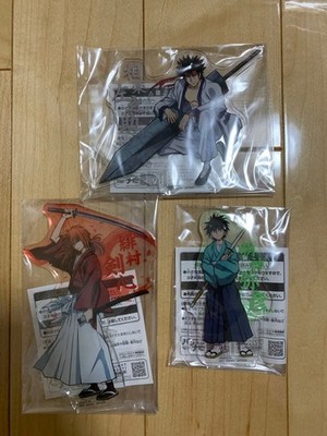 Rurouni Kenshin Acrylic Stand Set Kenshin Sanosuke Yahiko Big Plate Unused