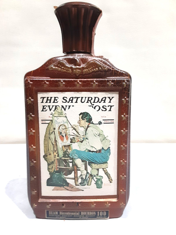 Vintage Jim Beam Decanter Bicentennial The Saturday Evening Post 1976 EMPTY