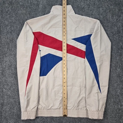 NWT Reebok Vector Tracktop Mens Medium 'Stucco' Beige Tan Track Jacket Knit Logo image 19