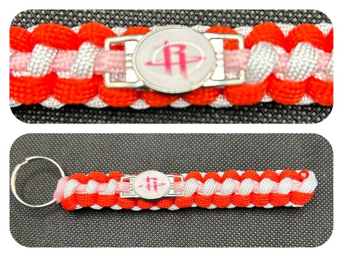 Houston Rockets (Pink) Inspired Paracord/Survival Keychain - Picture 1 of 1