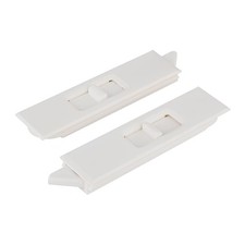 White Snap-in Tilt Latch Set, Left and Right Pair, Spring-Loaded Design for S...