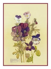 Scottish Mackintosh Art Nouveau Wild Pansies Counted Cross Stitch Chart Pattern
