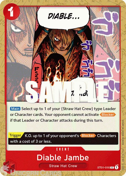 ST01-016 Diable Jambe Common One Piece TCG Card