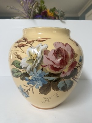 Beautiful 1925 Austrian Hand Painted Vase. Floral Design. Franz Schleiss