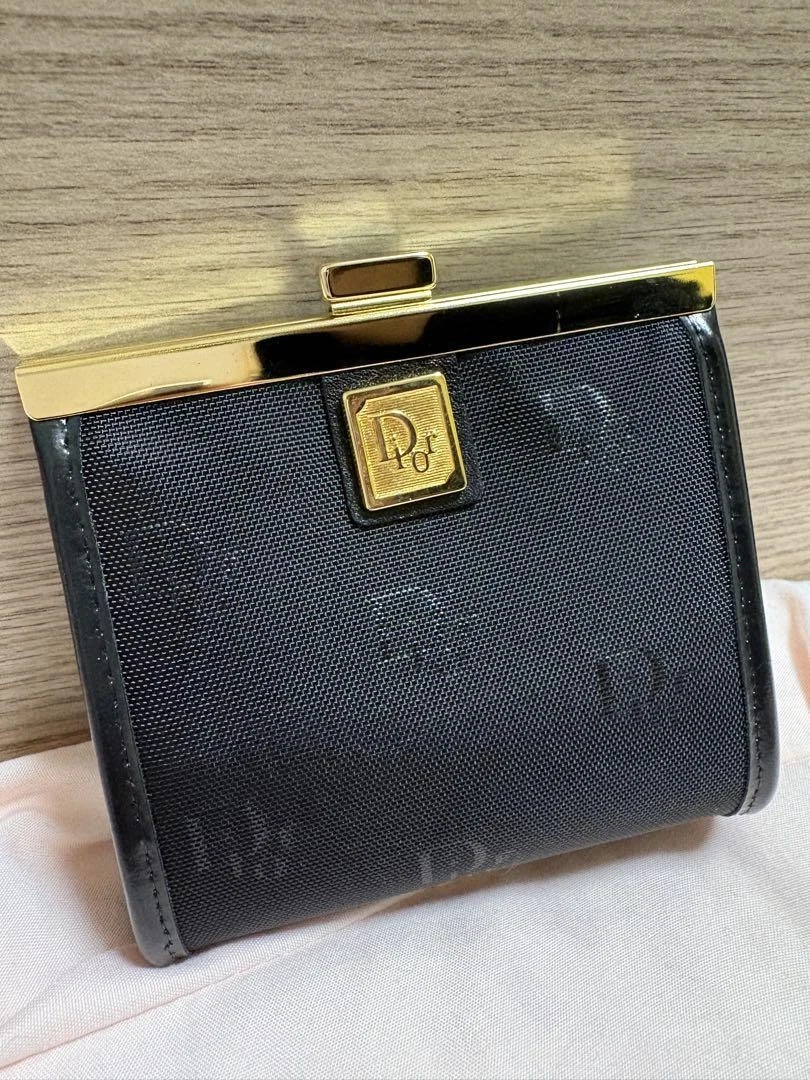 Porte monnaie Christian Dior noir toile authentique du Japon RA
