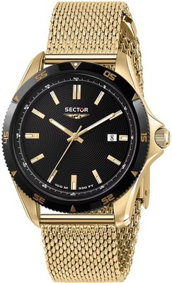 SECTOR 650 - R3253231003 Herrenuhr schwarz vergoldet 43 mm Quarz Taucher 100 m