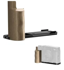Premium Wooden L Bracket Hand Grip w Quick Release Plate for Fuji X100VI (Black)