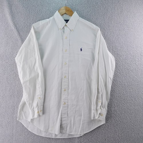 Ralph Lauren Classic Fit Button Down Shirt White Long Sleeve Mens Size 15 1/2 - Picture 2 of 8