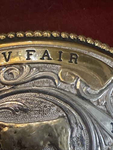 Gist Silversmiths SLV Fair Breeding Beef Grand Champion Belt Buckle New In Box - Picture 4 of 17