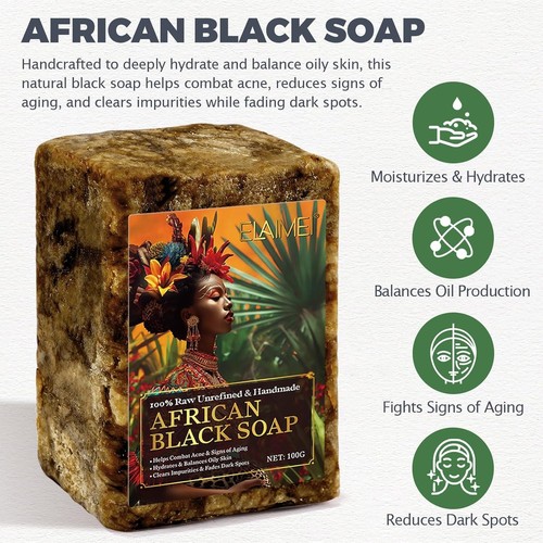 100% Natural African Black Soap – Anti-Ageing, Acne, Spot Removal, Handmade - Picture 8 of 13