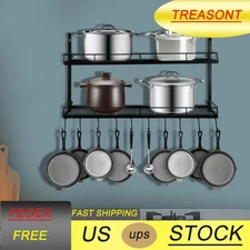 Pot and Pan Rack Organizer Hanger Storage Wall Holder Kitchen Cookware Hanging