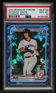 2020 Bowman Chrome Sapphire Edition Anthony Volpe #BCP-139 PSA 10 GEM MT