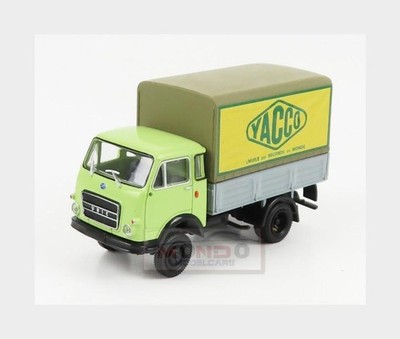 1:87 BREKINA PLAST Om Fiat Unic Truck Telonato Yacco 1964 Green Grey BRE34643 Mo