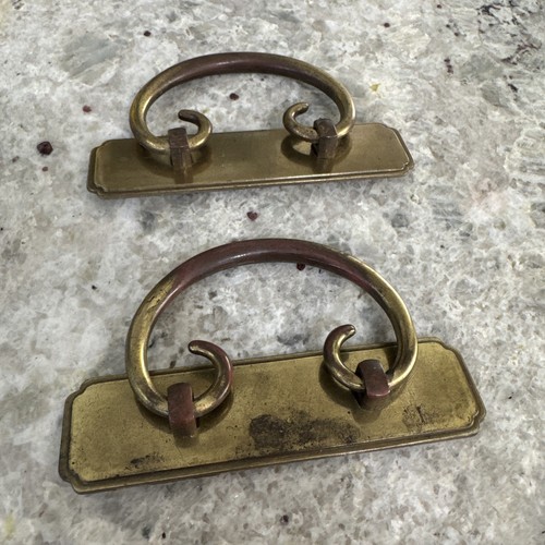 Thomasville Chinoiserie Brass Dresser Chest Bail Pulls Hardware Asian 5.5” Total - Picture 4 of 8