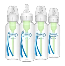 Dr. Brown's Natural Flow Anti-Colic Options+ Narrow Baby Bottle, 8 oz/250 mL 4pc