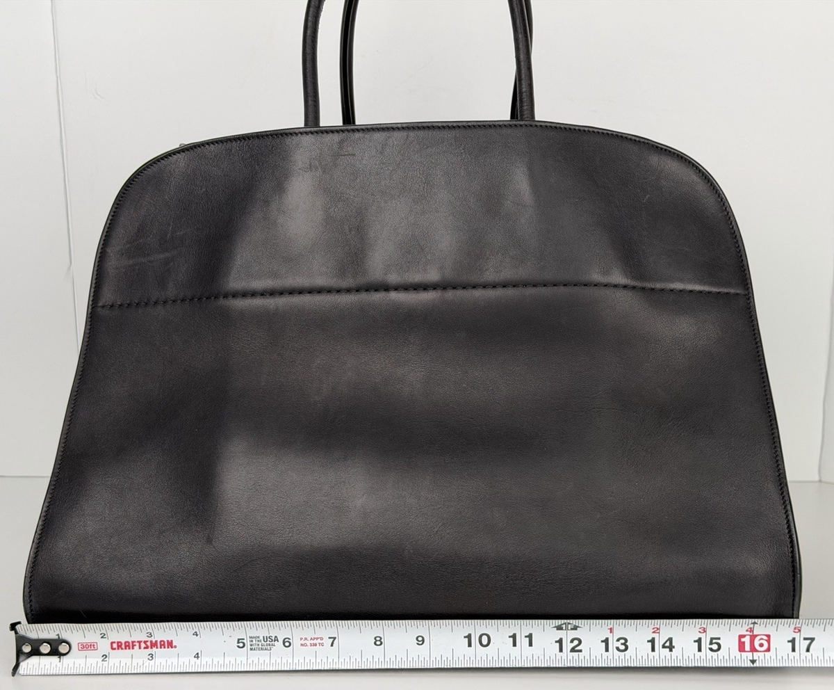The Row Soft Margaux 17 Tote Bag in Black Leather D1 | eBay