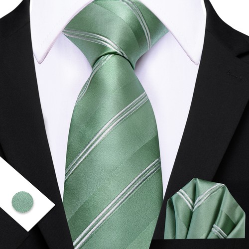 Men's Tie Classic Wedding Casual Necktie and Pocket Square Cufflinks Set Paisley - Picture 201 of 241