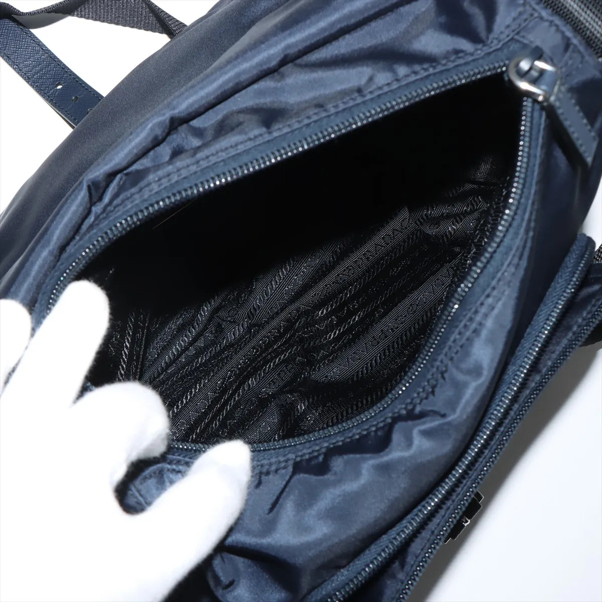 Prada Tessuto Nylon Shoulder bag Navy Blue thumbnail 6