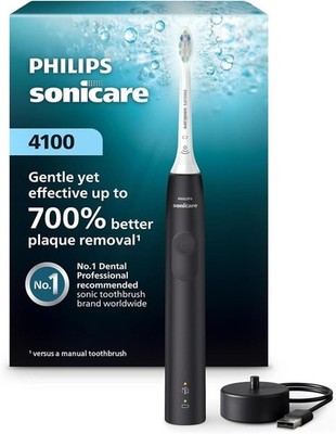 NEW Philips Sonicare 4100 Electric Toothbrush (Black) HX3681/24 - Damaged Box