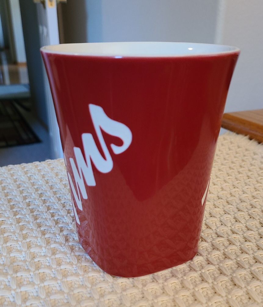 2013 Tim Hortons 16 oz Red Ceramic Coffee Mug 3D Etched Limited Edition ...