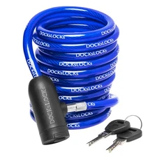 Coiled Security Cable with Key Lock (5’, 10’, 15’, 20’ or 25’ Lengths), Weath...