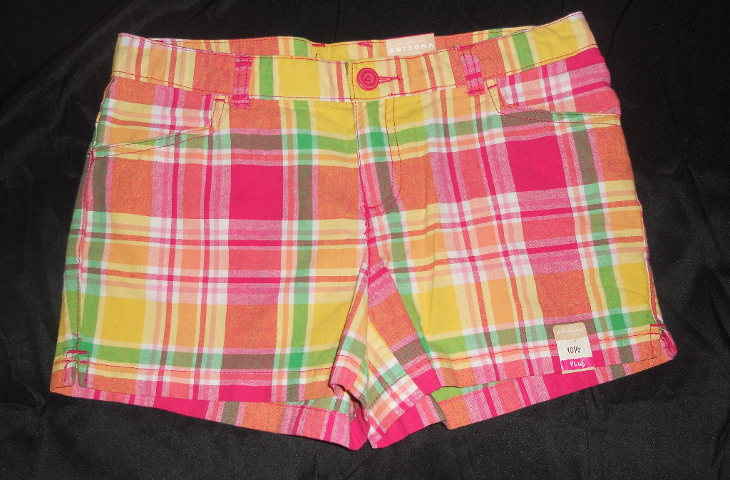Short Fille Arizona à Carreaux - Taille 12 Plus (12 1/2), 100% Coton, Neuf Avec étiquette (NWT)
